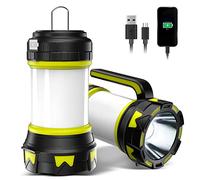 Bochaos Lanterne de camping rechargeable, 6 modes, lampe de poche LED 3000 mAh, étanche IPX4, lanterne d'urgence pour extérieur, ouragan, câble USB inclus - 1 lampe de poche