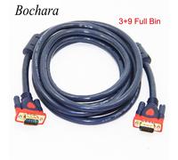 Bochara-Câble VGA mâle vers mâle 3 + 9 HD entièrement filaire,15 broches,pour budgétaire LCD CRT,moniteur d'ordinateur portable,1.5m,3m,5m,10m,15m,20m - Type 10m