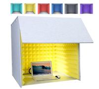 Boche vocale portable pour micro, couverture en mousse absorbante du son réduit Écho et bruit, Studio d'enregistrement de bureau semi-fermé pour chanter le chant de la voix de jeu, panneaux acoustique