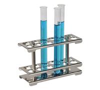 Bochem Cadre de tubes à essai en acier inoxydable 18/10 pour 2 x 10 verres, 16 mm de diamètre