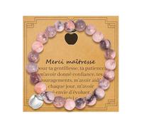 BOCHOI Bijoux Fin d'Année - Bracelet Merci Maitresse, Bijoux Femme, Pierre, Idée Cadeau Institutrice, Creche, Noel