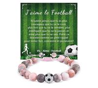 BOCHOI Bracelets Football Fille 5 6 7 8 9 10 11 12 Ans Anniversaire, Cadeau Noel Ado Fille, Cadeaux pour Filles Femme Bracelet Perles Bijoux Football Rose, Idée Cadeau Enfants Amie Sœurs 5-18 Ans