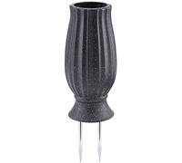 Bocola Vase en plastique pour cimetière - Fleurs artificielles - Support floral - Pierres tombales - Marqueurs de pierre tombale humaine avec trou de drainage - Longues pointes métalliques - Memoriaux