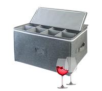 Boczif boîte de rangement pour verres à vin, stemware boîte de rangement avec cloison, récipient de rangement pour verrerie pour verres à vin blanc, flûtes à Champagne, Cristaux, boissons