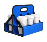 Boczif Chariot à Tasse Porte Boisson Portable ou Canettes Réutilisable | Porte Gobelet avec Poignée, Transport de Café, Vin, Cocktails, Sécurise les Boissons pour la Livraison et à Emporter (Bleu)