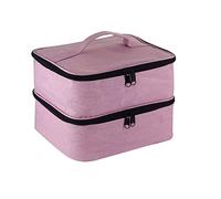 Boczif Étui de Transport Organisateur de Vernis à Ongles, Sac de Rangement de Vernis à Ongles à Double Couche - Convient à la Lampe sécheuse à Ongles et à l’Ensemble de Manicure（Rose）
