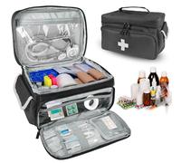 Boczif Trousse de Premiers Soins, Sac de Transport de Stockage de Premiers Soins, Organisateur de Bouteille de Pilule pour Les Trousses médicales d’Urgence pour la Maison, Voyage(Noir)(Sac Seulement)