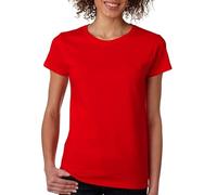 BOD HOME, Lot de 1 ou 2 t-shirts à manches courtes pour femme 100 % coton respirant col rond décontracté confortable basique huit couleurs disponibles Tailles S, M, L, XL, XXL, rouge, S