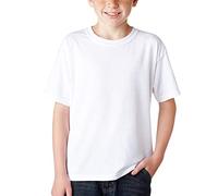 BOD HOME, Lot de 1 ou 2 t-shirts pour enfant/unisexe à manches courtes 100 % coton, col rond pour enfants, variété de couleurs unies, doux, confortable, polyvalent, tailles de 5 à 15 ans, blanc, 10
