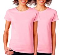 BOD HOME, Lot de 1 ou 2 t-shirts pour femme, manches courtes 100 % coton, col rond respirant, couleurs unies, décontractées, confortables, basiques, disponibles huit couleurs, tailles S, M, L, XL,