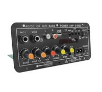 Boddceto 12V 24V 220V Amplificateur Bluetooth Numérique Subwoofer Double Microphone Karaoké Amplificateur Haut-Parleur Théâtre DIY 30W Prise UE