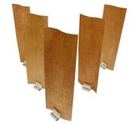 Boddceto 20 Mèches en Bois pour la Fabrication de Bougies, 4 cm de Largeur par 12 cm de Hauteur, Mèches de Bougies en Bois sans Fumée + Bases en Métal