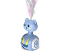 Boddceto Blue Cats - Swing Toy Kitten Interactive Balance Car Cats Chase Toy Pet Product, Plume Colorée de Haute Qualité