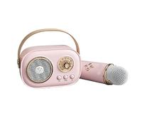 Boddceto Mini Audio sans Bluetooth Home Singing Karaoké Microphone IntéGré Haut-Parleur StéRéO Home KTV Set Rose
