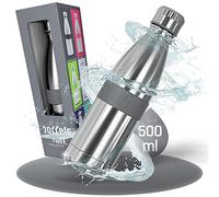 boddels Gourde en acier inoxydable 500 ml avec poignée antidérapante, bouteille isotherme pour extérieur, bouteille en acier inoxydable, bouteille à double paroi, convient aux acides carboniques, bouteille d'eau en acier inoxydable pour enfants
