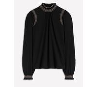 Boden Boden Black Tia Smocked Neck Jersey Top