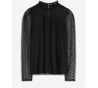 Boden Boden Black Tulle Yoke Embroidered Top