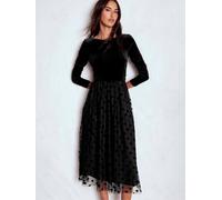 Boden Boden Black Velvet Bodice Jersey Dress Black 36
