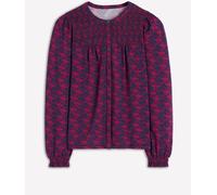 Boden Boden Blue Elsa Smocked Yoke Jersey Shirt Blue EU 42 (UK 14)