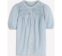 Boden Boden Blue Mya Short Sleeve Smocked Shirt Blue EU 42 (UK 14)