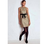 Boden Boden Gold Metallic Shift Dress Gold EU 40 Regular (UK 12 R)