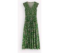 Boden Boden Green Smocked Jersey Midi Dress Green 42