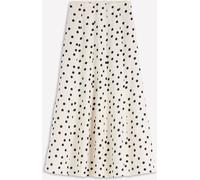 Boden Boden Ivory/Black Miriam Painted Dot Panelled Pure Linen Skirt Ivory/Black 42