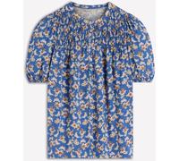 Boden Boden Navy Mya Short Sleeve Smocked Shirt Navy EU 36 (UK 8)