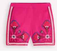 Boden Boden Pink Embroidered Linen Shorts Pink EU 46 (UK 18)
