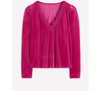 Boden Boden Pink Flora V-neck Velvet Top