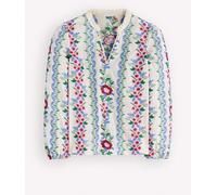 Boden Boden Red Embroidered Cotton Popover Top