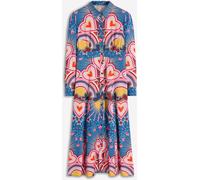 Boden Boden Red Empire Hotched Shirt Dress Red EU 40 Regular (UK 12 R)