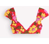 Boden Boden Red Sweetheart Sleeve Bikini Top