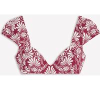 Boden Boden Red Sweetheart Sleeve Bikini Top