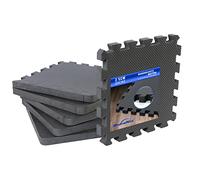 BodenMax Tapis de Sol Fitness 2,5cm Épais - Dalles Mousse EVA Antidérapantes 32x32cm avec Bords | Lot de 18 - Noir - 1,84 m² | Tatami Puzzle Protection Sol Musculation, Garage, Piscine, Salle de Jeux