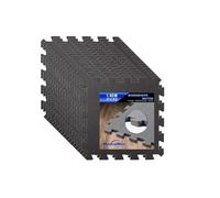 BodenMax Tapis Puzzle EVA - Tapis de Sol Sport Anti Bruit & Antidérapant - Dalles Clipsables 30x30x1cm | 18 pièces + Bordures | Protection Sol Fitness, Garage, Maison | Noir | 1,66m²