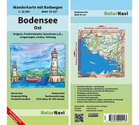 Bodensee Ost 1 : 25 000: Wanderkarte mit Radwegen. Bregenz, Friedrichshafen, Kressbronn a.B., Langenargen, Lindau, Tettnang. Mit Tiefenprofil Bodensee