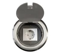 bodensteckdose Rond Prise Murale de table 1 x électrique acier inox