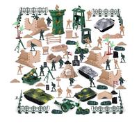 Boderam Ensemble de 100 figurines militaires soldats en plastique, set de base pour hommes de l'armée, y compris figurines d'action et accessoires avec sac à main pour garçon, fille, enfant