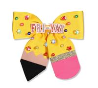 Boderier Cadeaux pour enseignants - Nœuds à cheveux pour femme - Pinces à cheveux Friyay Teach - Grand nœud en ruban de satin - Barrette à cheveux pour la rentrée scolaire - Accessoires indispensables