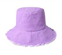 boderier Chapeaux de soleil pour femme d'été décontracté à large bord en coton pour la plage, les vacances, les voyages, violet, Taille unique