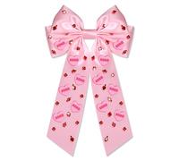 Boderier Nœuds à cheveux pour la Saint-Valentin pour femmes et filles, conversation, cœur rose XOXO - Nœuds à cheveux en forme de cœur XOXO