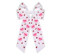 Boderier Nœuds à cheveux pour la Saint-Valentin pour femmes et filles, conversation, cœur XOXO blanc