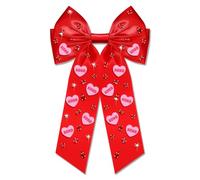 Boderier Nœuds à cheveux pour la Saint-Valentin pour femmes et filles, conversation, cœur XOXO rouge
