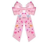 Boderier Nœuds à cheveux XOXO pour la Saint-Valentin pour femmes et filles - Conversation en forme de cœur - Nœuds à cheveux en forme de cœur - Cadeau de Saint-Valentin pour elle (cœur de conversation