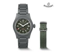 Boderry LANDMASTER montres de terrain titane automatique pour Seiko mouvement Sport 100M étanche montre-bracelet de plongée en plein air hommes Green