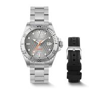 BODERRY Montre Homme Automatique Plongée Mouvement Japonais Boîtier Titane Bracelet Cristal Saphir Étanche 200M Super-LumiNova Suisse Couronne Vissée, gris, Bracelet