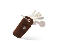 Bodesa Valore Étui à clés de qualité supérieure en cuir véritable - Étui à clés avec décapsuleur de chariot - Organiseur de clés pour 1 à 5 clés - Porte-clés avec décapsuleur, Marron crazy, 7,3 x 3,5