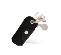 Bodesa Valore Étui à clés de qualité supérieure en cuir véritable - Étui à clés avec décapsuleur de chariot - Organiseur de clés pour 1 à 5 clés - Porte-clés avec décapsuleur, Noir , 7,3 x 3,5 x 1,5