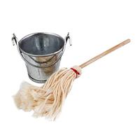 Bodet de poupée de poupée Mini MOP Miniature Dollhouse Mop Bucket 1/12 Mini Set Kitchen Accessoire, Miniature